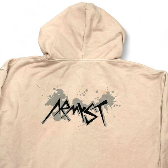 Jong Kook BTS ARMYST ZIP HOODIE Tie Dye Soft Pink XL Asymmetrical Raw Hem Kpop - Picture 11 of 13
